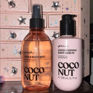 PINK Victoria's Secret Coconut Hair & Body Mist and Serum Set